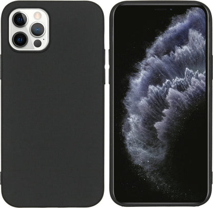 Silicone Backcover voor de iPhone 12 - Zwart